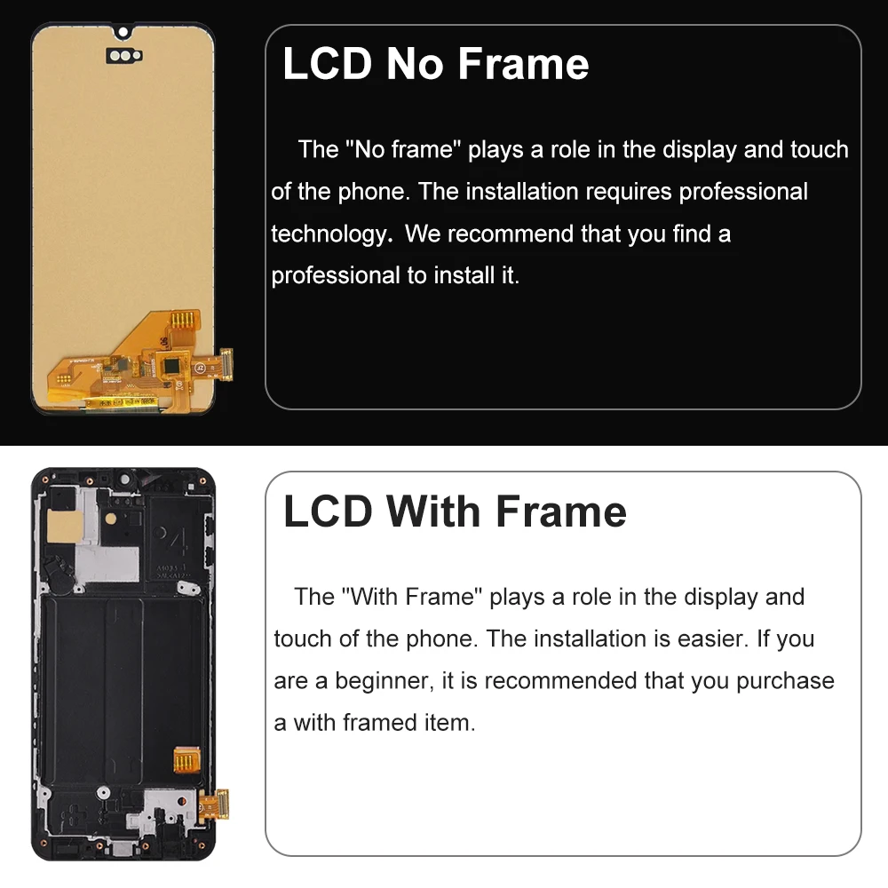 A40 TFT Display Screen for Samsung Galaxy A40 A405 A405F A405FN/DS LCD Display Touch Screen Digitizer with Frame Replacement