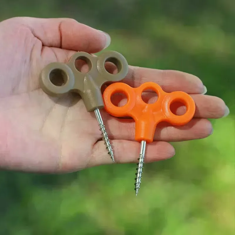 6pcs random Mixed Color Ground Pegs – Multi-Rope Anchors for Camping, Tents, Trampolines & Outdoor