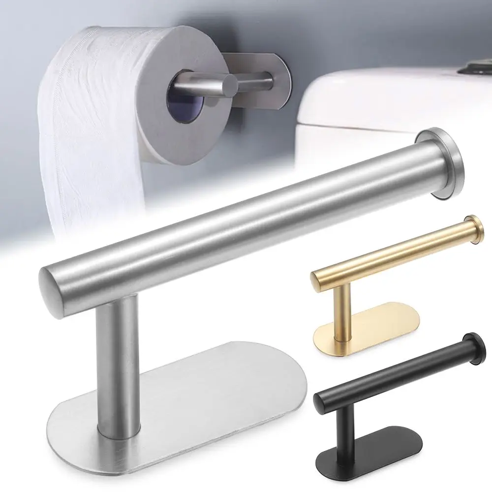 

Современное настенное крепление из нержавеющей стали без сверления, аксессуары для ванной комнаты, держатель для туалетной бумаги, стеллаж для хранения