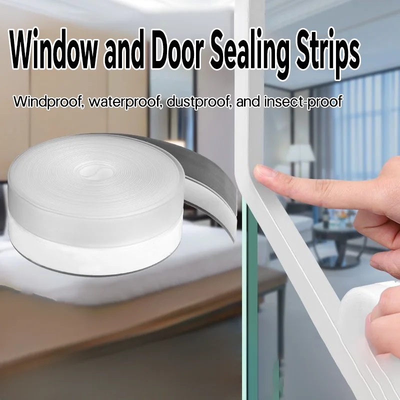 

Силиконовая уплотнительная лента для дверной уплотнения, ограничитель для сквозняков под дверным зазором, прочная клейкая звукоизоляционная лента для дома, стеклянный душ