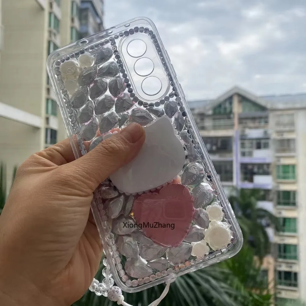 Für One Plus Nord 5 4 3 2 Hülle DIY Bling Diamant Strass Sanrio Hello Kitty Handyhülle für OnePlus Nord CE 5 Ace 6 5Ultra Ace – Detail 6