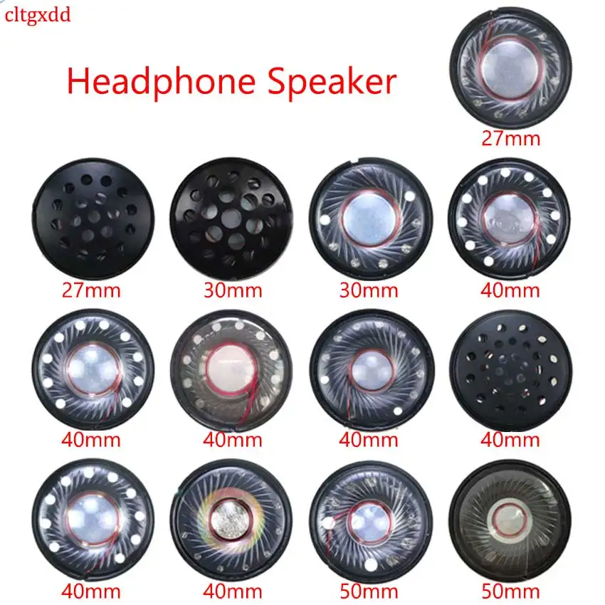 cltgxdd 1 sztuka 27mm 30mm 40mm 50mm 32ohm Głośnik Słuchawkowy Neodymowy HIFI Słuchawki Horn Pełnozakresowe Białe Czarne Głośniki