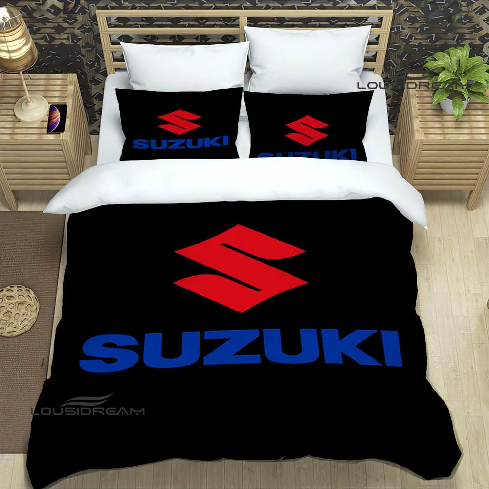 3D S-SUZUKI LOGO Printed Bedding Sets exquisite bed supplies set duvet cover comforter set bedding set luxury birthday gift