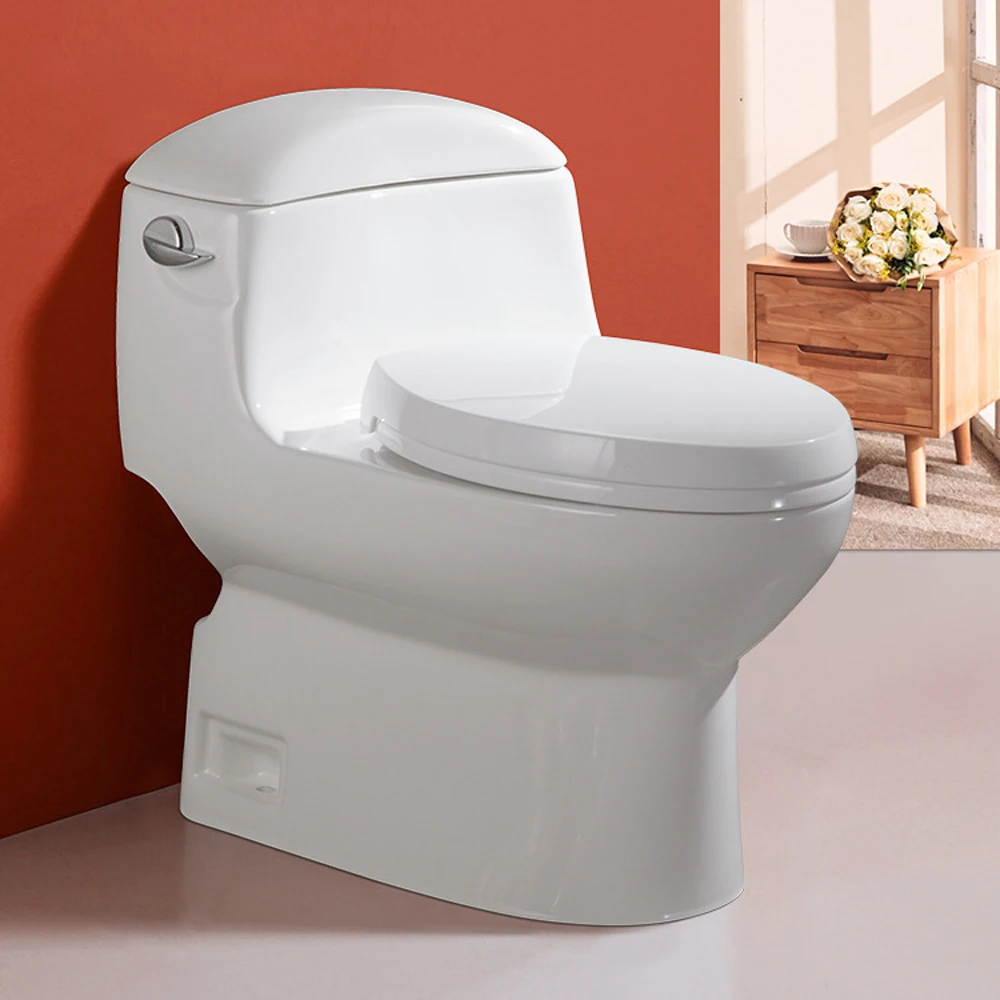 

#American Style ADA Bathroom Floor Mounted Ceramic Siphonic Water Closet Toilets Modern Western Elongate One Piece Toilet