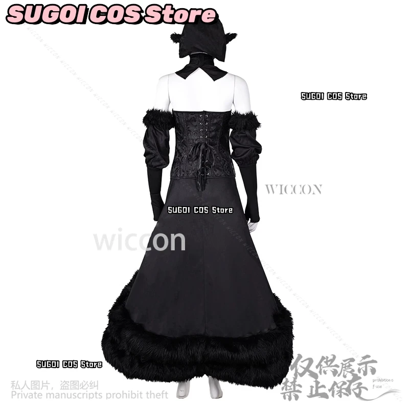 Marcille Cosplay Anime Dungeon Meshi Cosplay Fantasia Costume Black Dress Lolita For Girls Women Halloween Christmas Customized