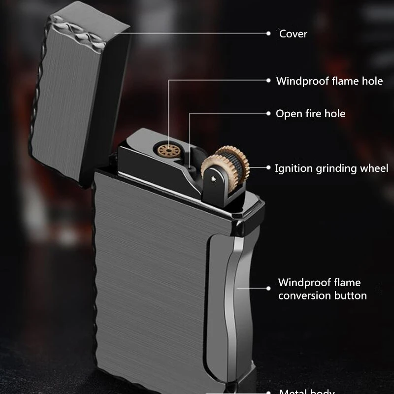 New Flame Switch Turbo Jet Lighter Compact Butane Torch Metal Lighters Cigarette Accessories Gas Windproof Petrol Lighter