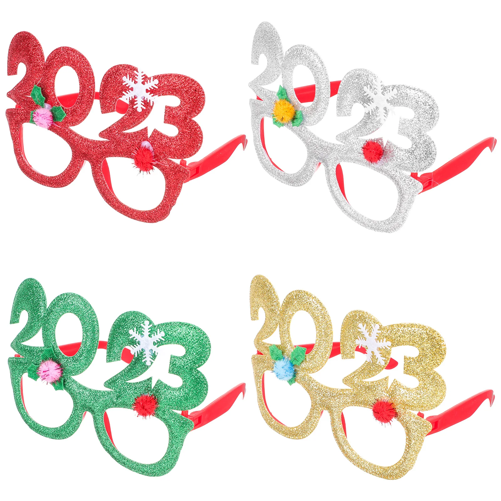 

4pcs New Year Eyeglasses 2023 Novelty Party Glasses Christmas Photo Props Adults Party Favors Festival Decor Space Themed