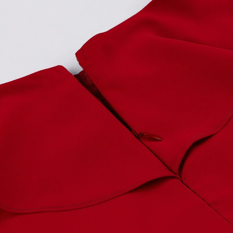 Sukienka letnia w stylu vintage z francuskim dekoltem typu slash, rozkloszowana, na co dzień, streetwear, jednolita, lata 50., 60., krótka sukienka na studniówkę, dla druhen, 2026