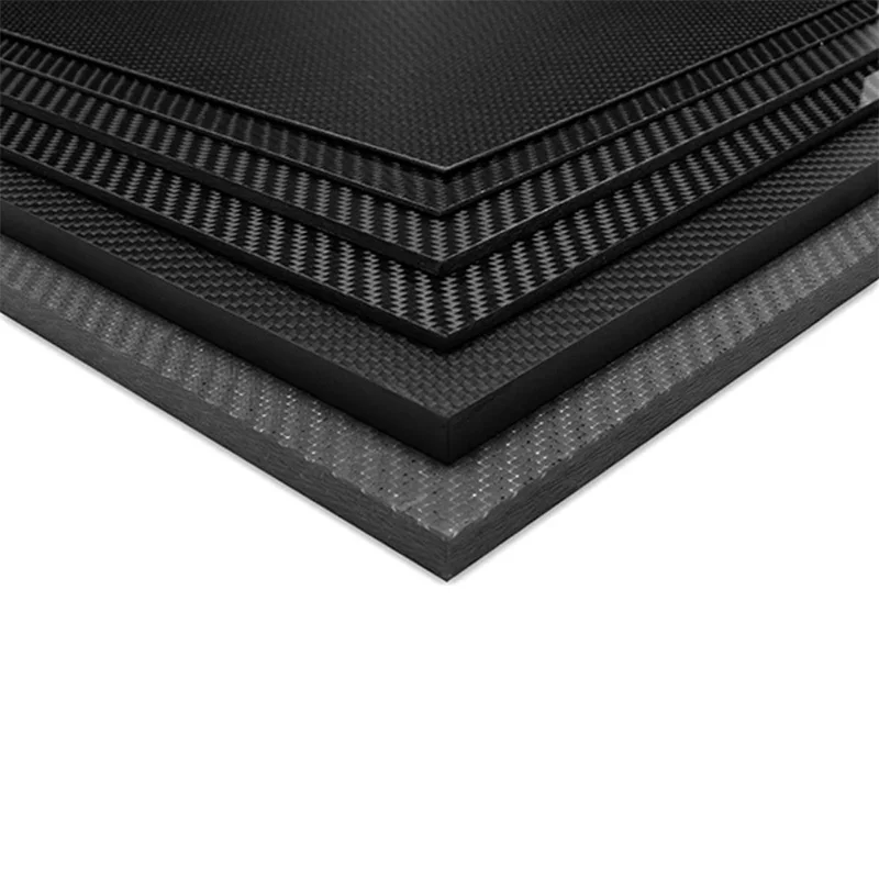 1-50mm 3K Kohlefaserplatte Köper-Glattgewebe Glänzend Matt Anti-UV-Platte für Automobil- und Industrie-CNC-Bearbeitung