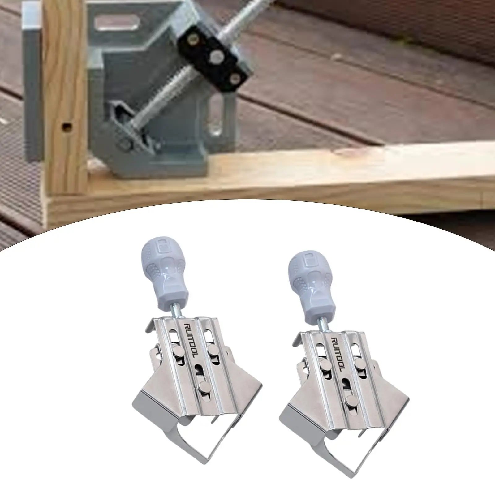 

2 шт., деревообрабатывающие 90 прямоугольные зажимы, регулируемые рамочные зажимы из нержавеющей стали для изготовления шкафов, устойчивость к ржавчине