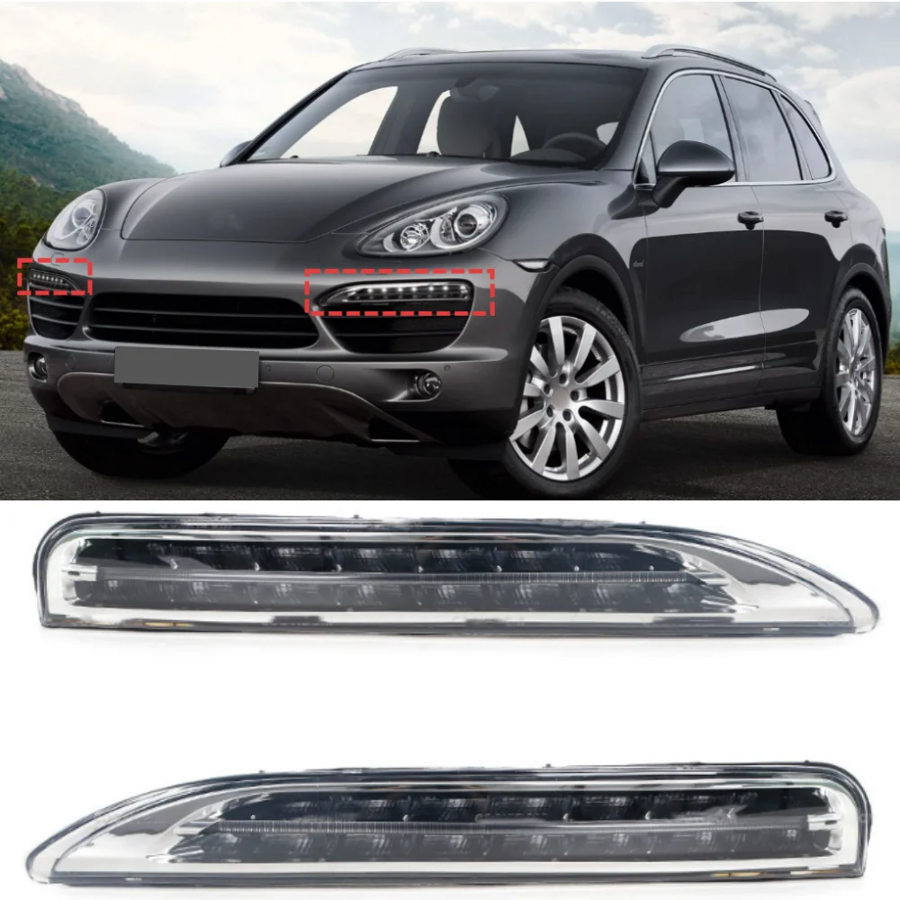 

For Porsche Cayenne 2011-2014 car front bumper daily led fog lamp oe:95863118100 95863118200