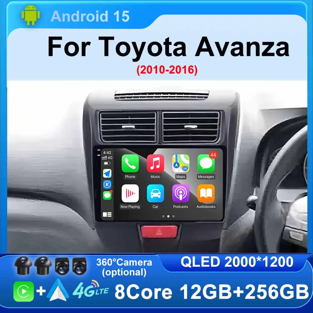 

Android 15 for Toyota Avanza 2010-2016 Car Radio Navigation Multimedia Video Player Wireless CarPlay 4G GPS Touch Screen Stereo