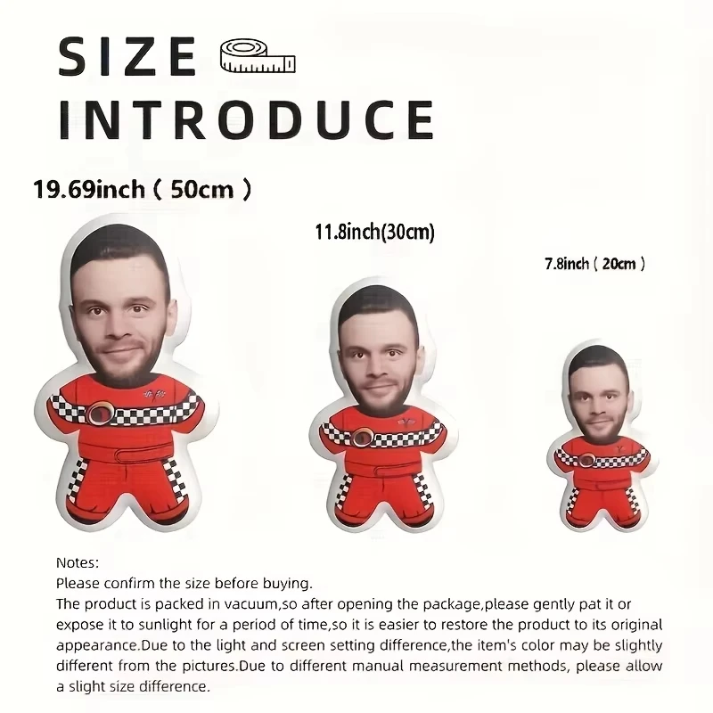 1PC Custom Irregular Face Photo Pillow Upload Human Portrait Single Side Print Personalized Bust Cushion Sofa Bedroom Decor Gift