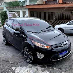 2PCS for Ford Fiesta MK6 ABS Car Front Headlight Eyebrow Eyelids Light Stickers Lamp Cover 2008 -2017Body Kit Accessories Tuning