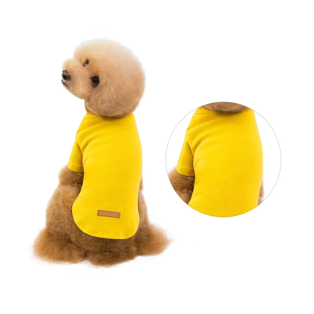 

Pet Cotton Pajamas Yellow Size S Dog Clothes For Walking Jogging Outdoor Wear Durable Solid Color Design Cute Cotton Dog