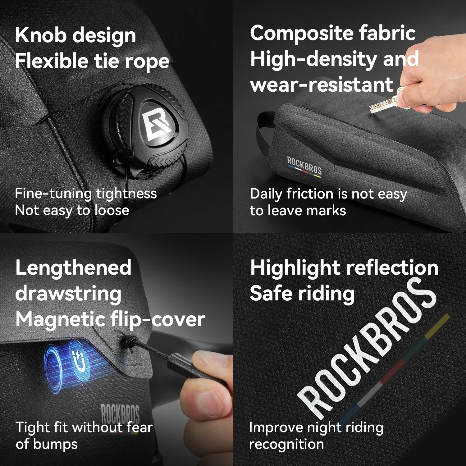 ROCKBROS ROAD TO SKY Водонепроницаемый ремень для рамы велосипеда с жесткой оболочкой магнитным прилипанием передний кошелек труба для велосипеда аксессуары для горного и дорожного велосипеда