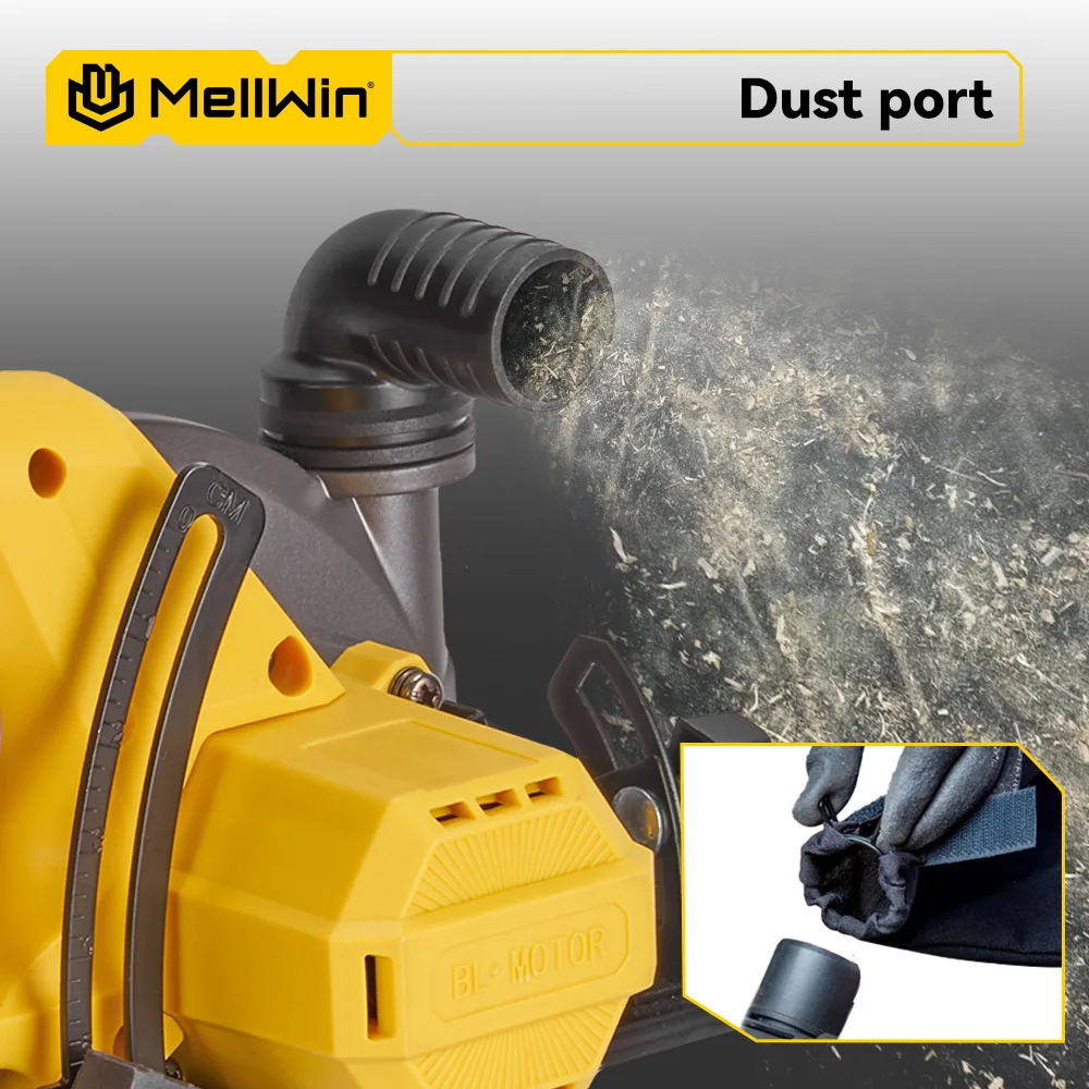 MELLWIN Electric Circular Saw 150mm 6 Inch Brushless Handheld Multi Function Power Tool for Makita 18V Battery Pin - Image 4