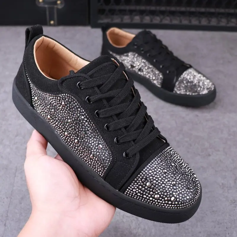 

mens fashion rivets shoes lace-up flats rhinestone shoe punk rock dresses cow suede leather sneakers stylish platform footwear