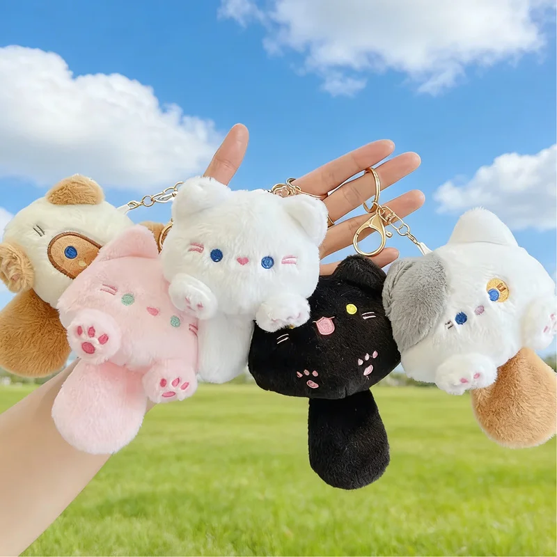 

Meow Planet Lovely Long Tail Cat Plush Keychain Cartoon Pendant With Lobster Clasp Soft Bag Charm Festival Gift For Backpack Car