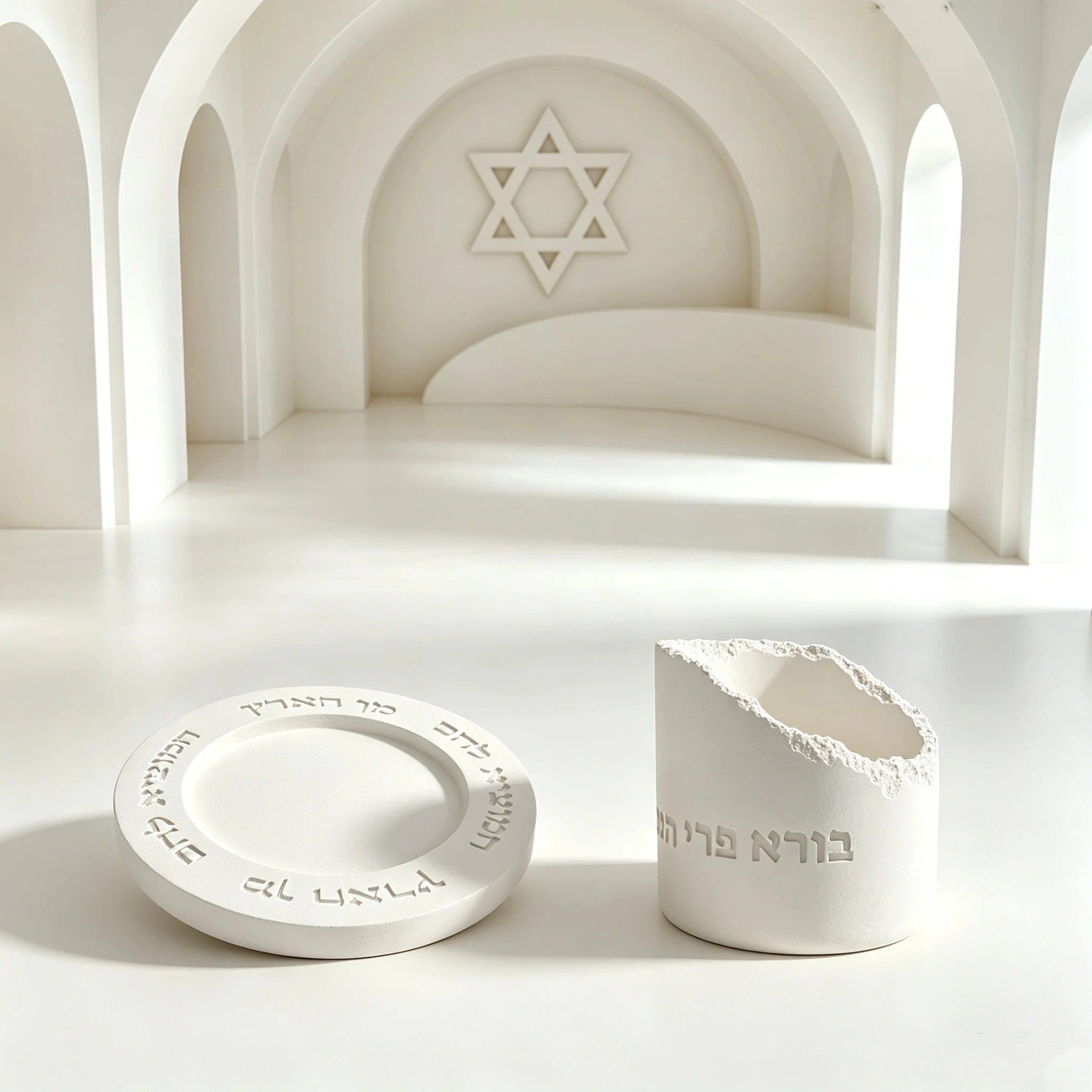 Shabbat Ritual Kiddush Cup Silicone Mould Set For Cement Plaster Epoxy Tabletop Decoration