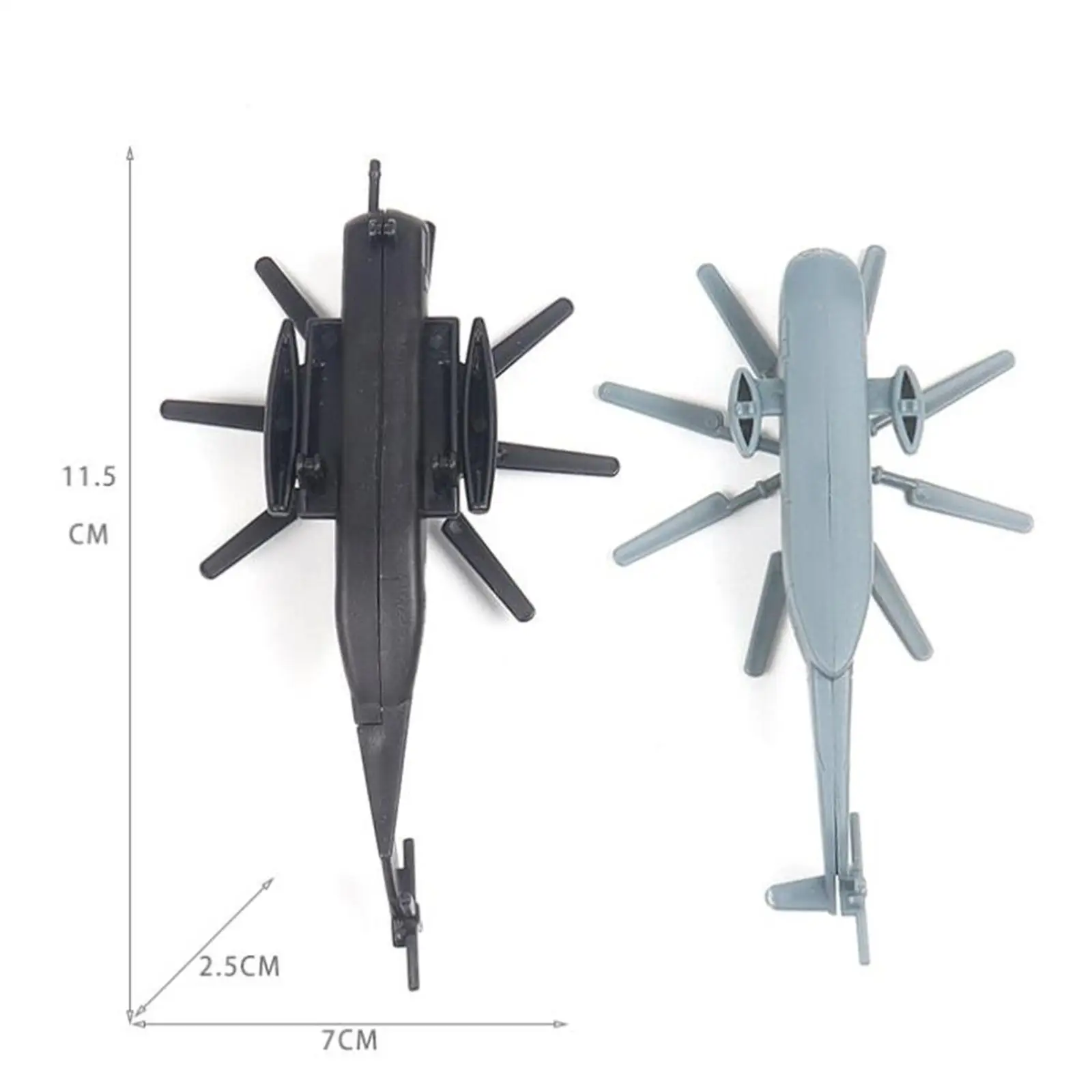 

6 Pieces Small Collection Helicopter Micro Landscape Parts Action Figures Accs for Boy Girl Desktop Decor Kids Play Vehicle Set