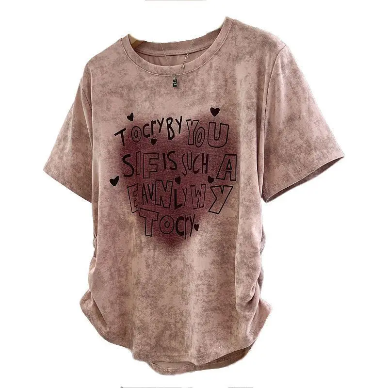 T-shirts à manches courtes pour femmes, décontracté, en coton, confortable, léger, coupe décontractée, surdimensionné, tendance, Streetwear, col rond, esthétique