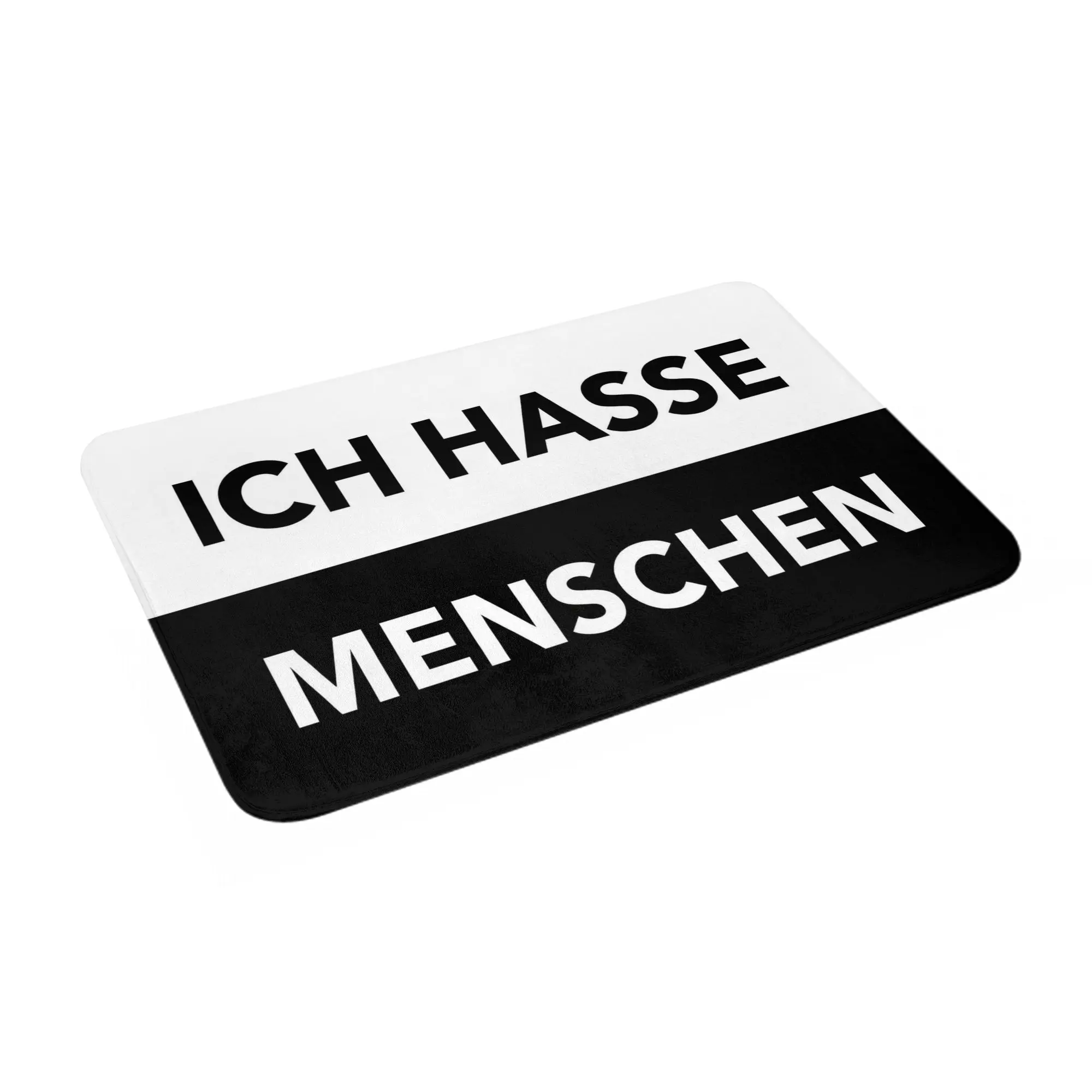 أبيض وأسود Ich Hasse Mensch سجادة باب أمامية مضادة للانزلاق داخلي سريع الجفاف ممسحة المطبخ شرفة مدخل البساط السجاد #2