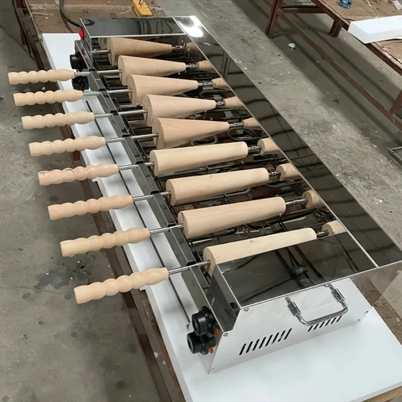 With 8 Roller Electric Hungarian Chimney Cake Maker Chimney Cake Rolls Grill Oven Machine Waffle Maker Bread Roll Baking Machine