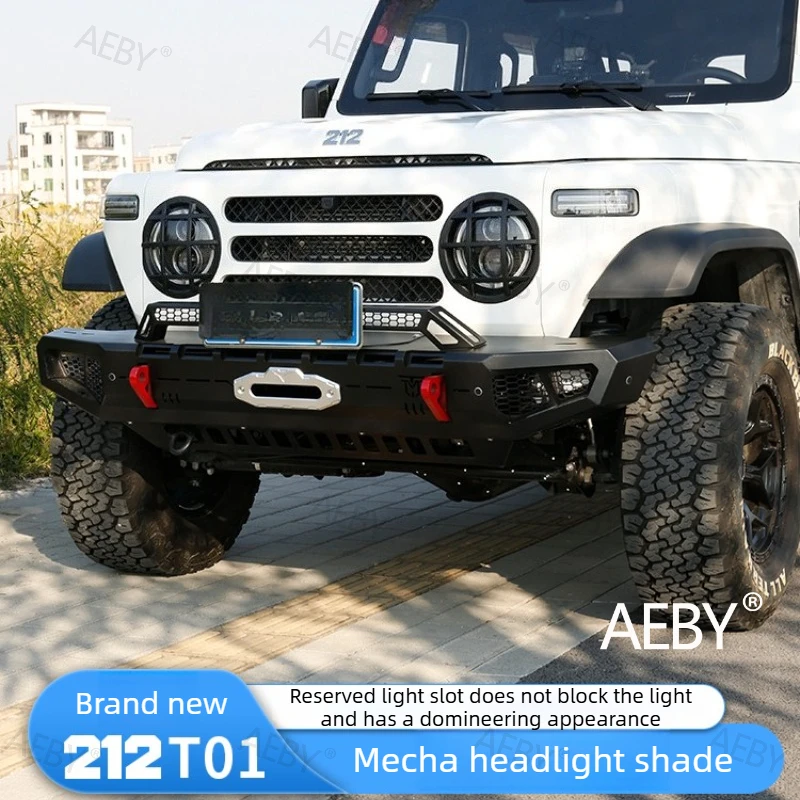 AEBY For BAIC 212 T01 LED headlight decorative cover,Mecha style ABS grille protection,Anti-scratch frame,Car accessories