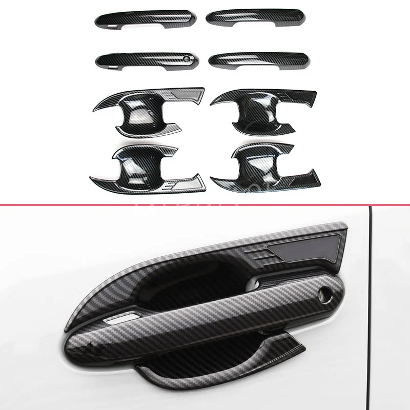 

For Toyota RAV4 Suzuki Across 2019-2025 Carbon Fiber Door Handle Strip Cover + Surrounds Protector Trims Accessories 2023 2024