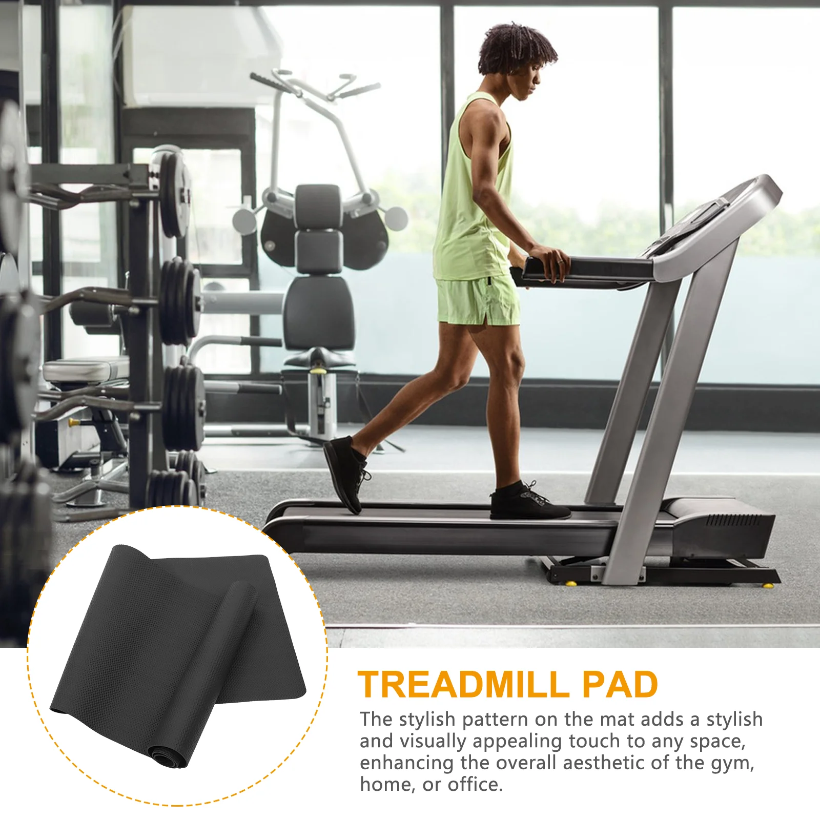 Treadmill Pad Exercise Equipment Mat Rubber Treadmill Mats Floor Pads Protector Rubber Mats for Gym Treadmill Fitness Protection