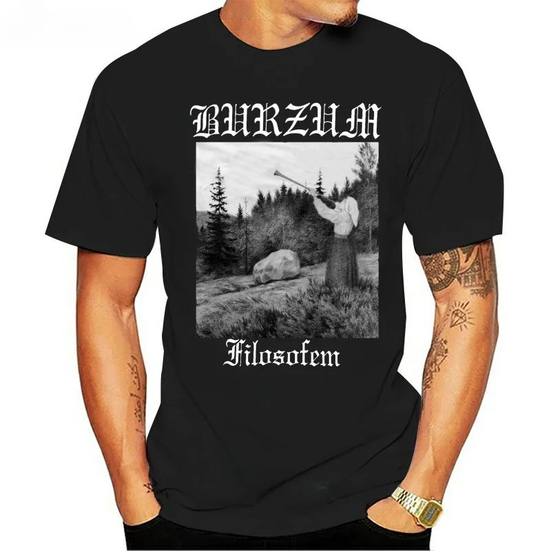 

Мужская хлопковая футболка Burzum Filosofem, черная модная футболка, европейские размеры, летняя футболка, Прямая поставка