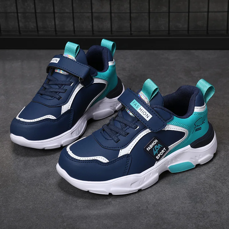 Autumn and Winter Children's Shoes Boys'Sneakers,Leather Surface,Breathable,Non-Slip,Versatile Sports Shoes for Middle-Aged