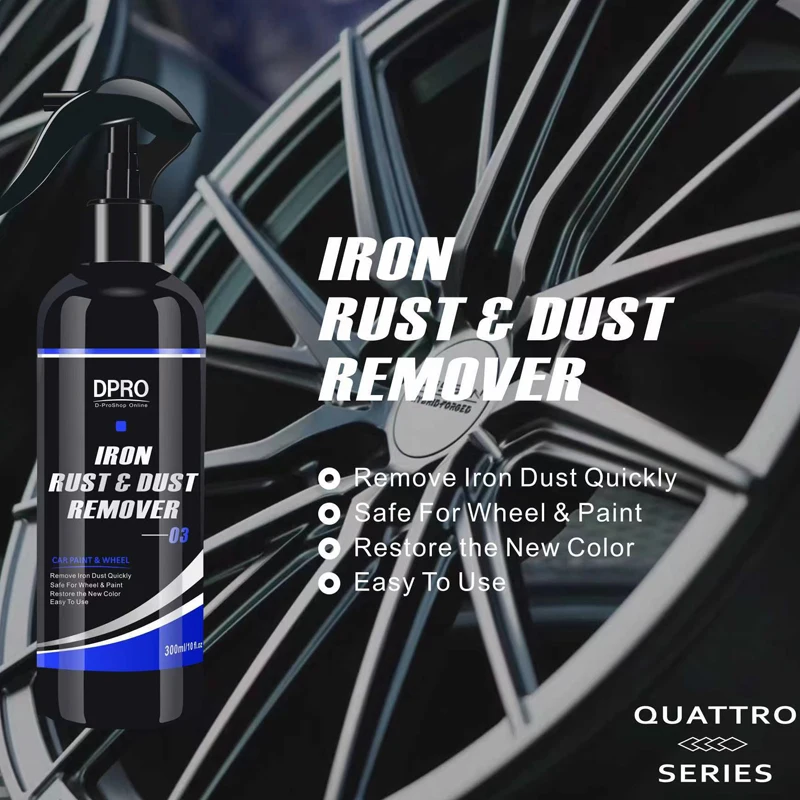 Dpro Car Iron Rust Remover Spray Paint Wheel Metal Iron Powder Multi-Purpose Cleaner Rims Care Tire Washing Car Detailing VM-03