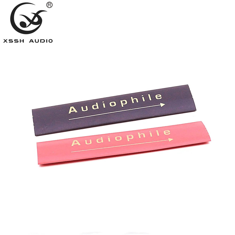 20 Stück 8mm 13mm Durchmesser Rot Schwarz XSSH Audio YIVO PVC Code Goldfarbener Aufdruck Logo Pfeile Wärmeschrumpfender Silikon-Gummi-Schlauch – Detail 5