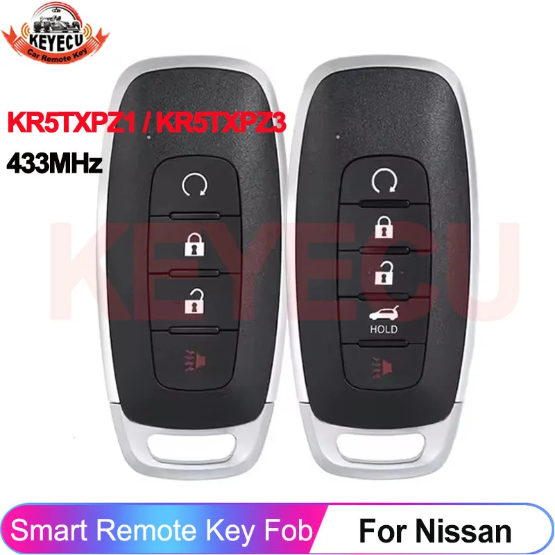 

KEYECU KR5TXPZ1 KR5TXPZ3 3/4/5 кнопки для Nissan Kicks Ariya Rogue Pathfinder 2022 2023 умный дистанционный брелок 433 МГц 4A чип