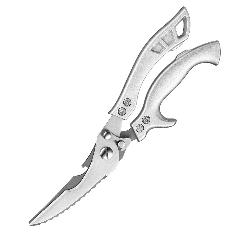 Stainless Steel Kitchen Scissors Multipurpose Spring Loaded Sharp Utility Scissors for Bone,Meat,Chicken,Fish,Turkey,Vegetables