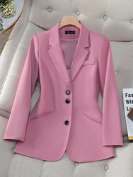 New Arrival Autumn Winter Women Loose Blazer Coat Coffee Black Pink Female Long Sleeve Single Breasted Ladies Jacket