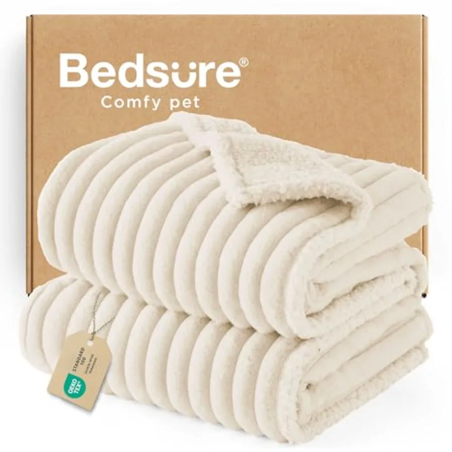 

Bedsure ComfyFleece ™ Водонепроницаемые одеяла для больших собак - Мягкое одеяло для кошек и собак из вельветового флиса для защиты кровати, моющееся, C