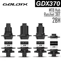 GOLDIX M370 28H MTB Bike Hub Sealed Bearing 6-Bolt Disc Brake J-Bend Ratchet 36T BOOST Bicycle Hub for Shimano HG/MS SRAM