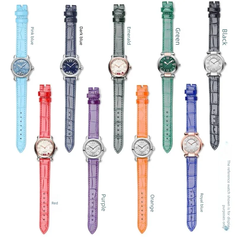 Custom Bamboo Patterned Crocodile Skin Watchbands 15MM 18MM Flat Interface Strap Waterproof Calfskin Lining For HAPPY DIAMONDS