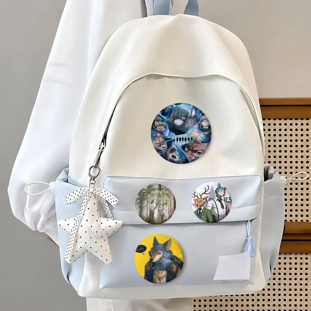 Anime Bea-s-ta-rs- Cute Cool Round Pin Badge Set For Anime Game Music Cartoon Fans Backpack Denim Jacket Hat Decoration