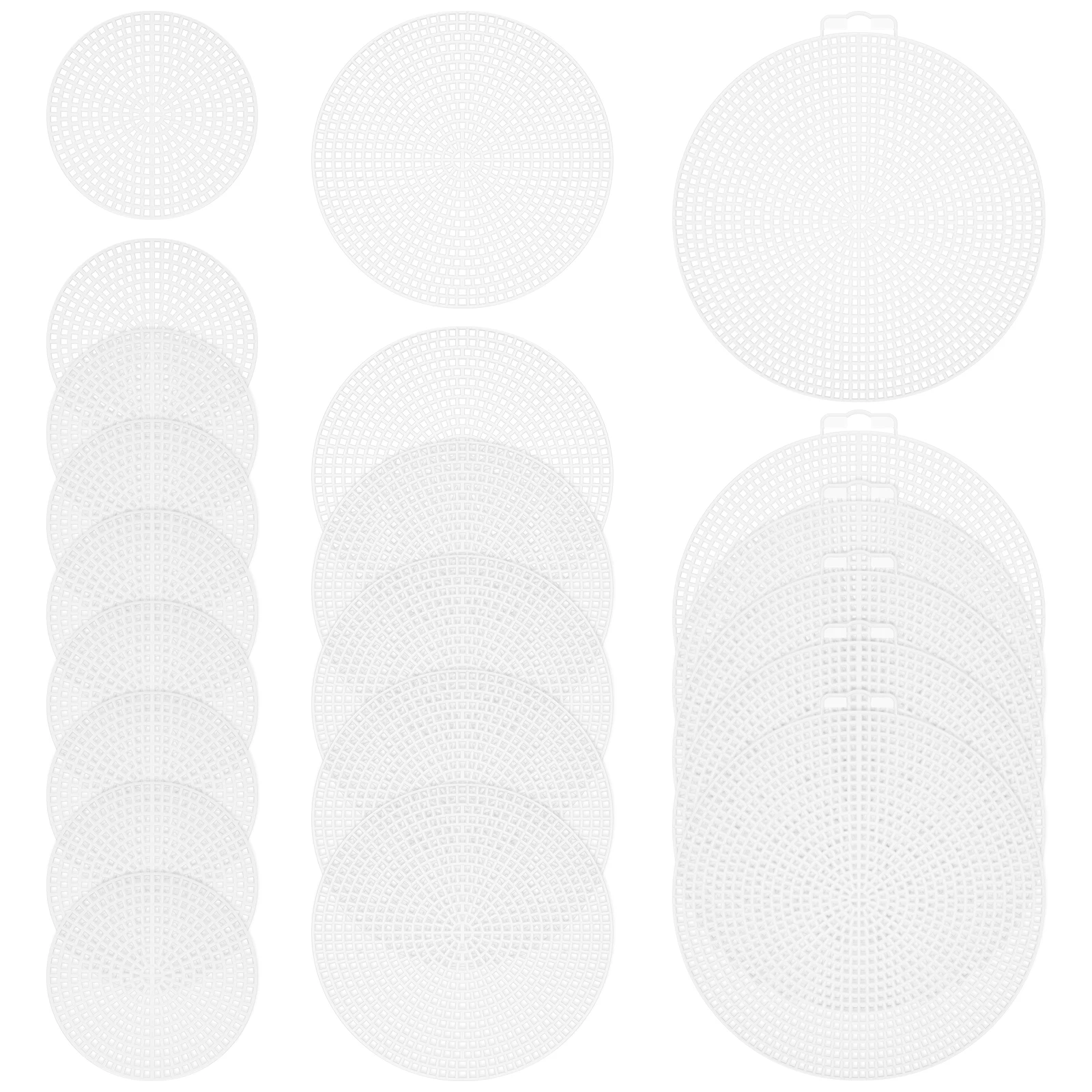 

30pcs Circular Cross Stitch Mesh Household Plastic Canvas Sheets Multi-Function Wear-Resistant Diy Supply Embroidery Coasters