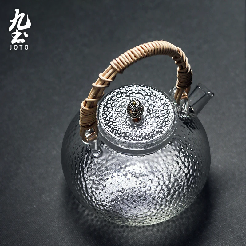 

JOTO Элегантный и вневременной дизайн Японский кованый чайник ручной работы с тканой ручкой CHR0597