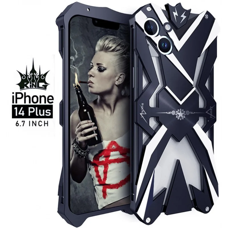 

Suitable for Iphone14plus Metal Phone Case Drop-Resistant Iphone14promax Personality Apple 14plus