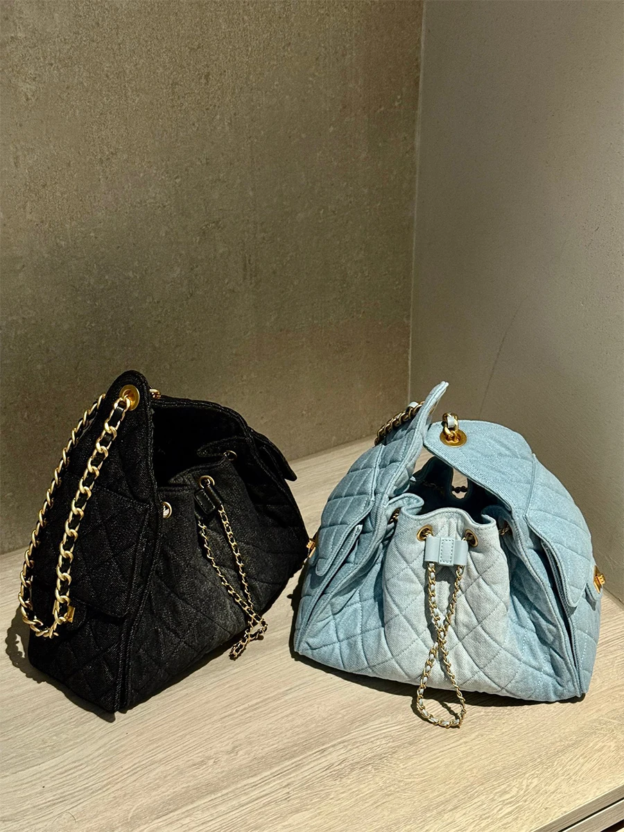 

Faionable Denim Canvas Tote Bag Women's Commuter Versatile oulder Bag Large Capaci Underarm Bag High-End Handbag
