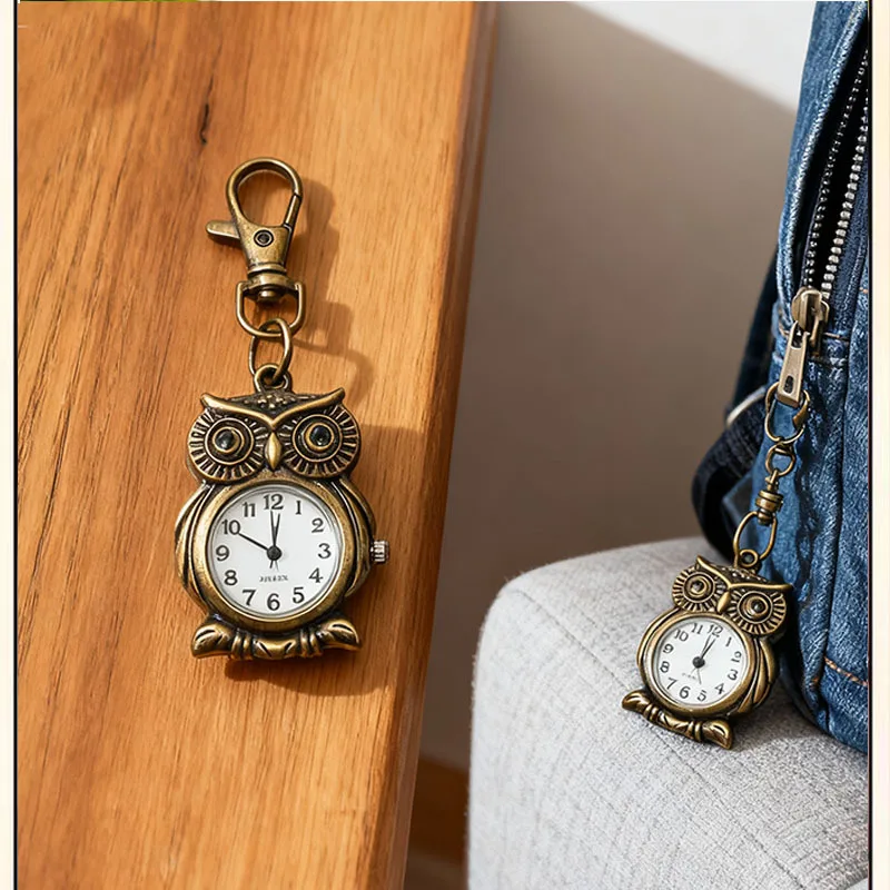 Owl Personality Retro Small Pocket Watch Creative For Male And Female Students Quartz Women's Watch,Fashion Accessories