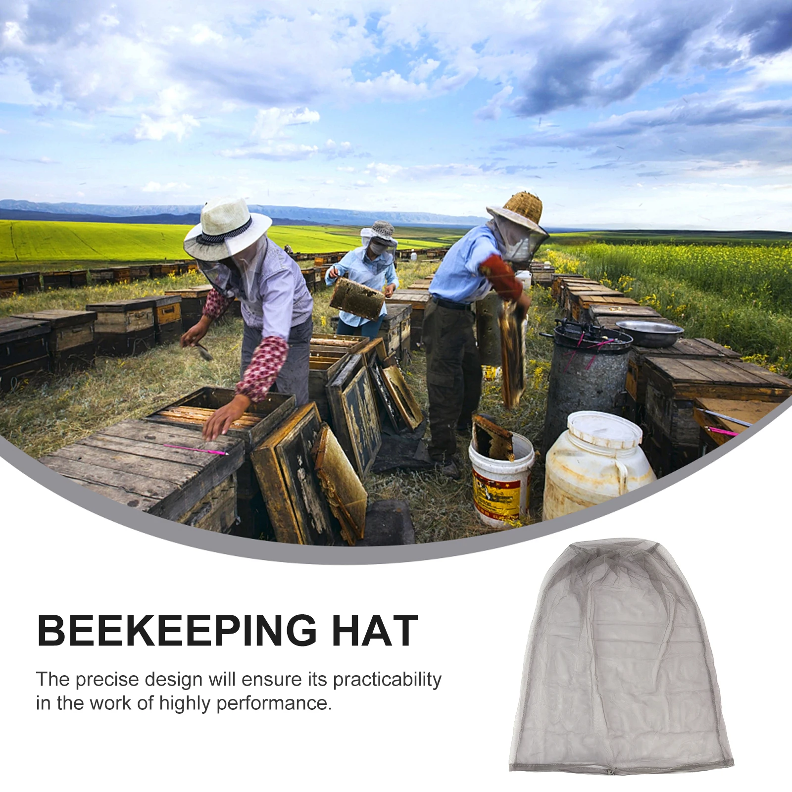 

Bee Net Hat Mosquito-proof Mesh Veil Wide Brim Protective Polyester Beekeeping Hats Foldable Outdoor Mosquito Jungle