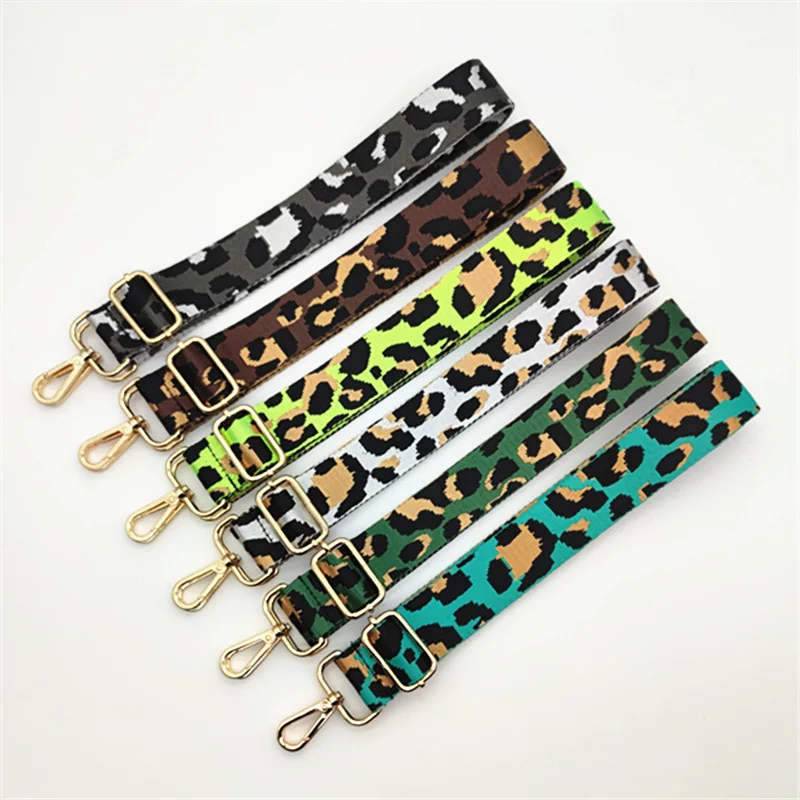 Leopard Print Narrow Shoulder Strap Adjustable Women\'s Bag Belts Replacement Bag Accessories 3.8cm