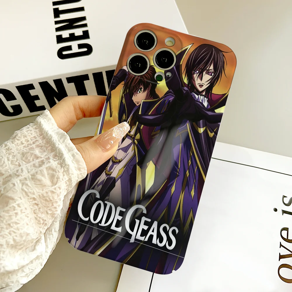 HOT ANIME C-Code GeasS phone case FUNDA For IPhone 16 15 14 13 12 11 Plus Pro Max Mini Precise Hole Matching Film Covers